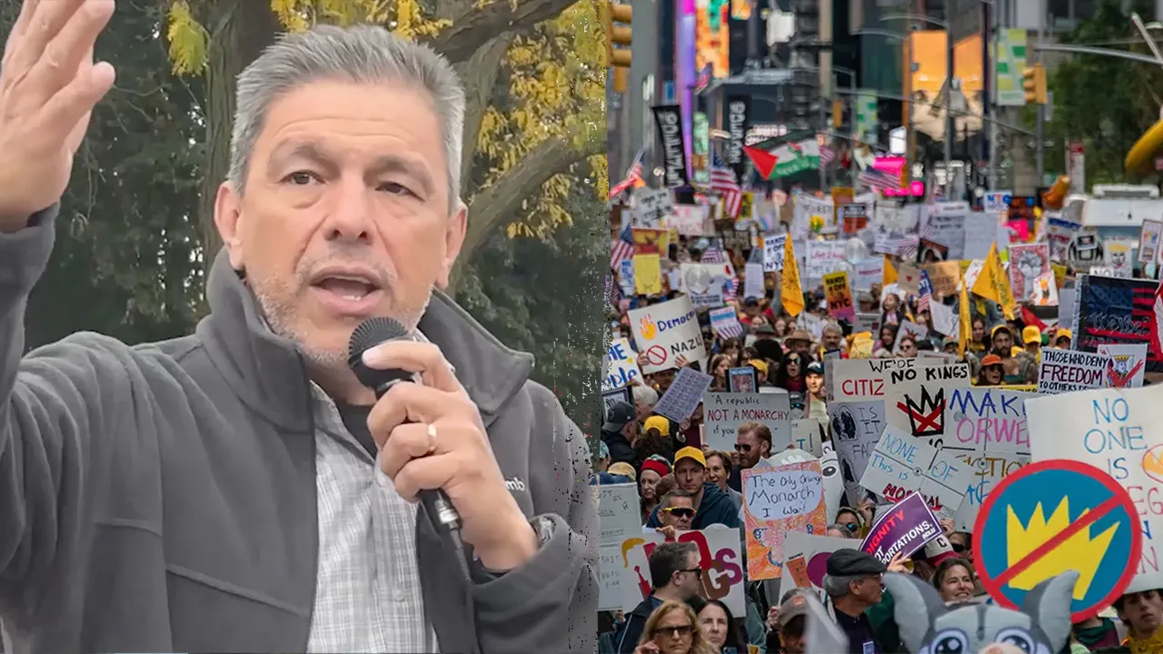Demonstrator urges aggressive actions against ICE agents at Chicago gathering