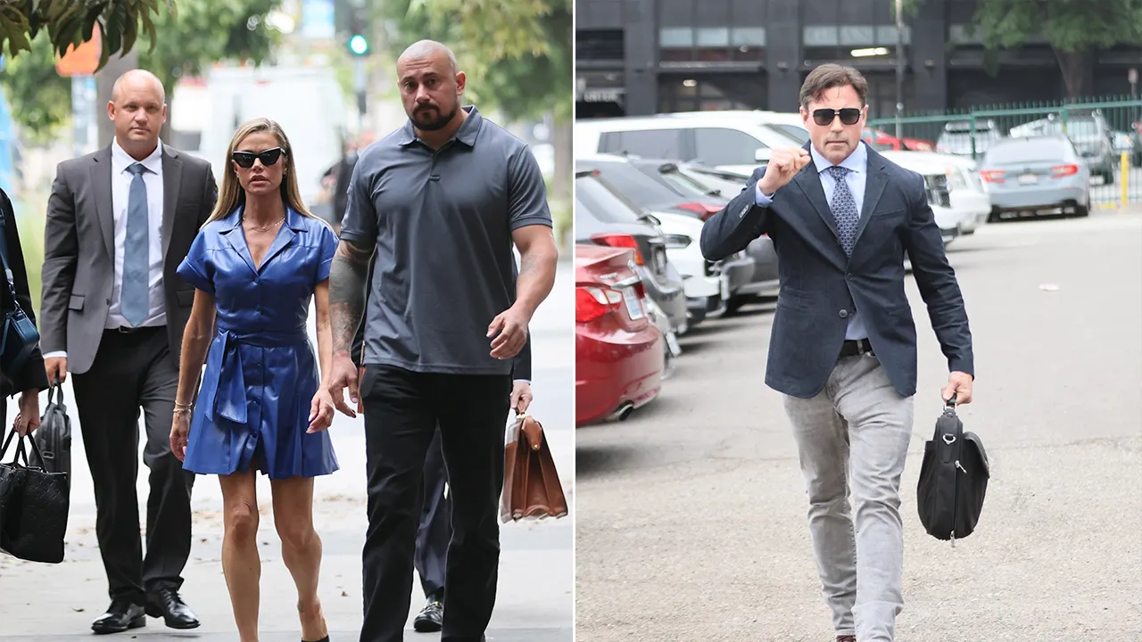 Denise Richards becomes emotional while testifying about claimed abuse by her estranged husband.