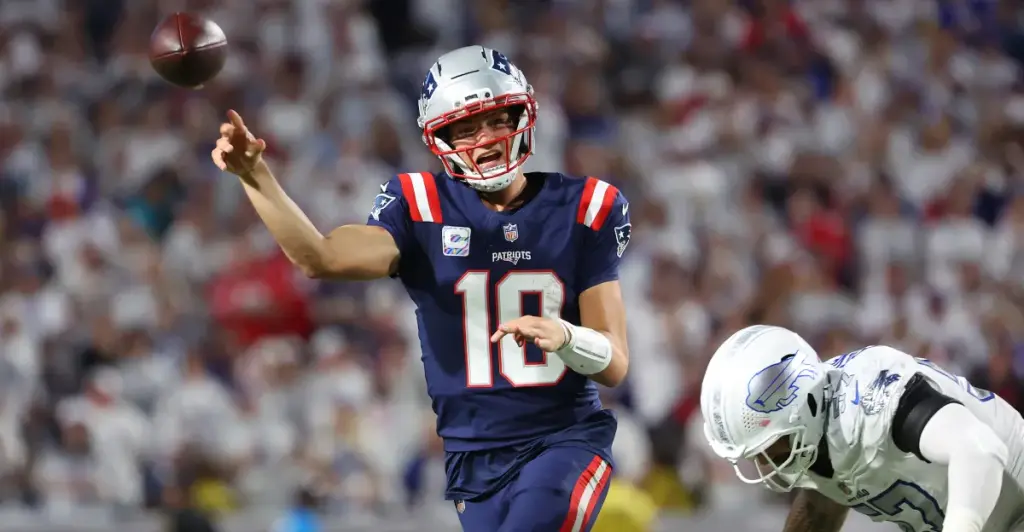 Drake Maye showed up against the Bills as one of the NFL's most promising young quarterbacks.