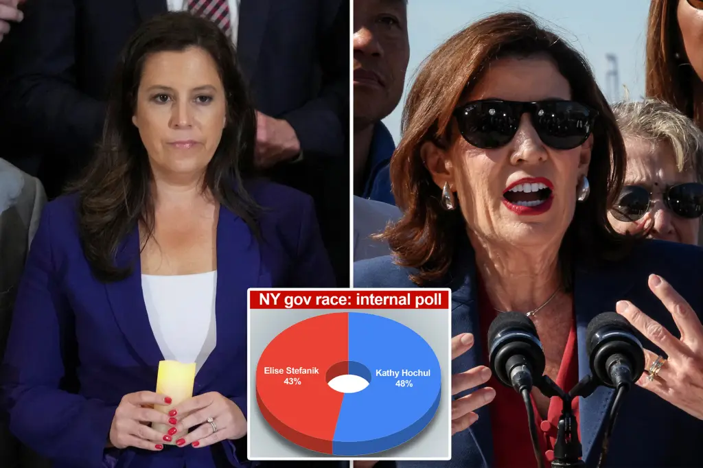 Elise Stefanik is only 5 points trailing Kathy Hochul in the New York governor's race according to a private poll.