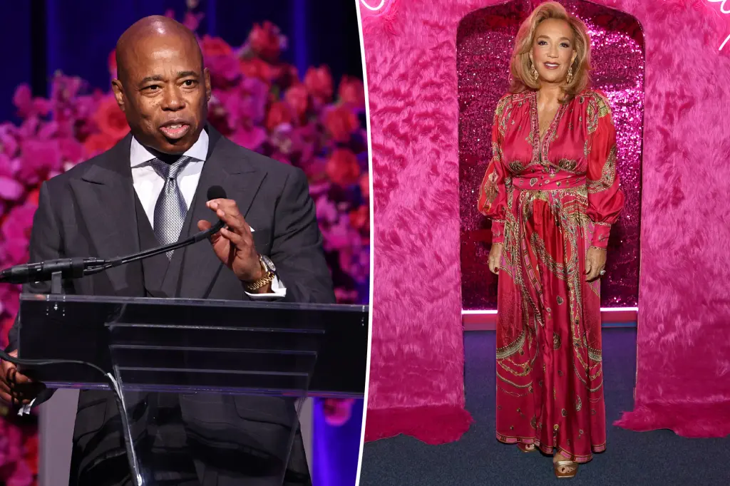 Eric Adams celebrates with Denise Rich at an exclusive club