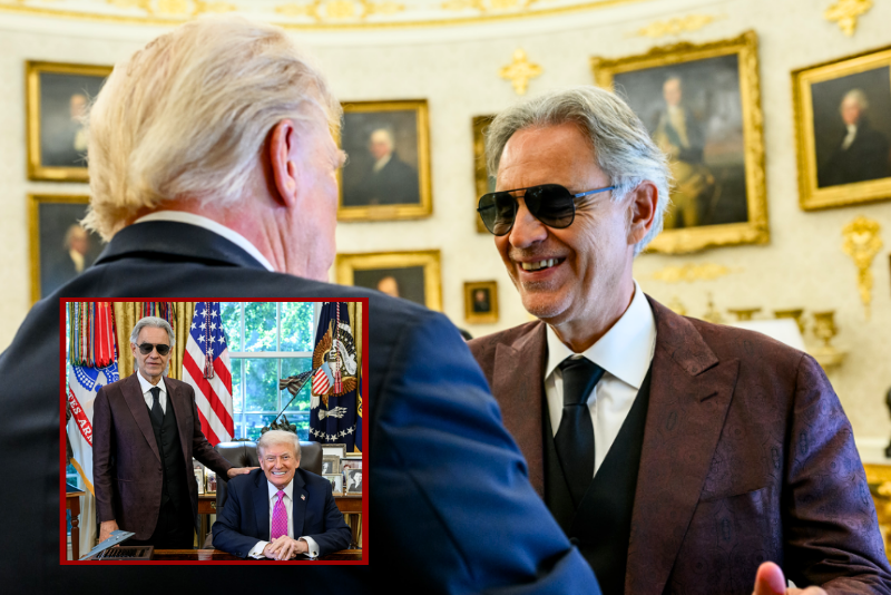 Famous Italian singer Andrea Bocelli sings for Trump before meeting with Zelensky