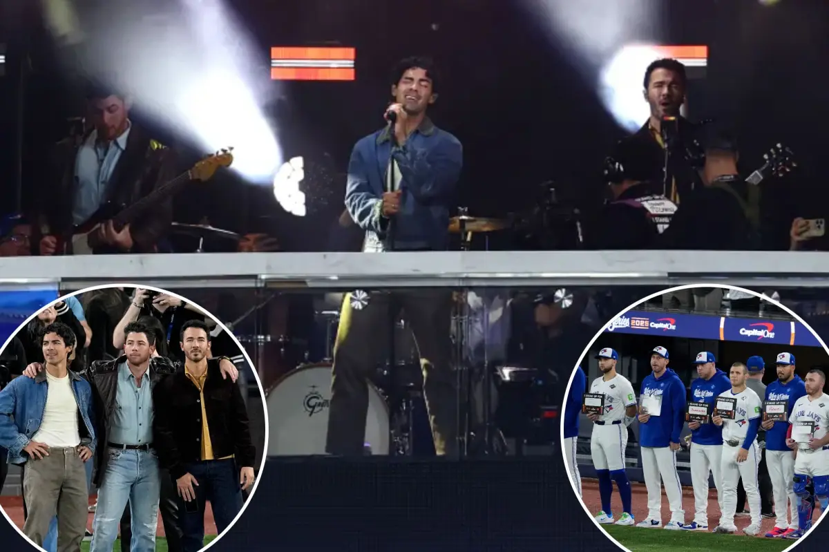 Fans are puzzled by the Jonas Brothers' performance during the World Series.
