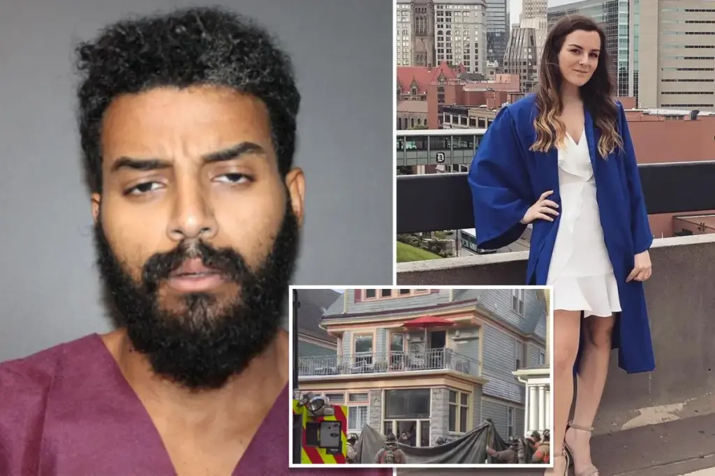 Financial aid advisor accused of strangling girlfriend and setting fire to home in upstate NY with her and their newborn son inside.