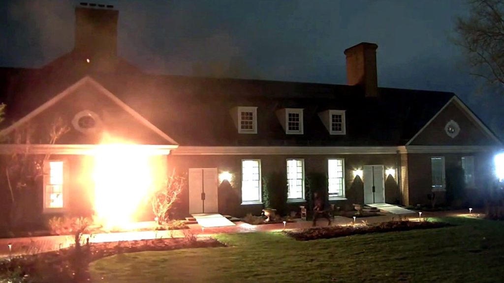 Footage captures Molotov cocktail assault on governor's residence in Pennsylvania
