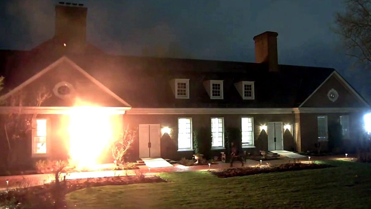Footage captures Molotov cocktail assault on governor's residence in Pennsylvania