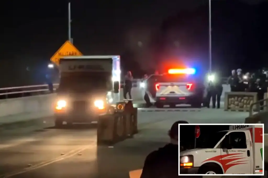 Footage shows security firing at U-Haul truck racing toward Coast Guard base during anti-ICE demonstration