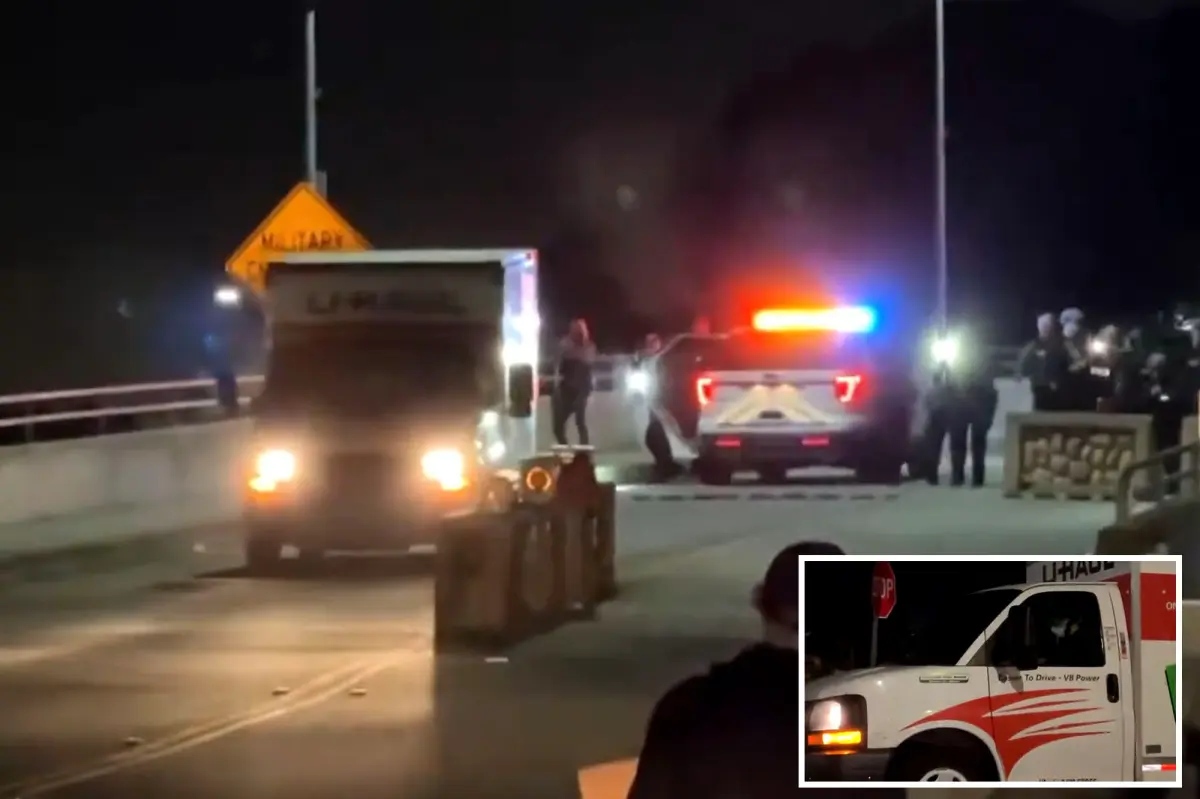 Footage shows security firing at U-Haul truck racing toward Coast Guard base during anti-ICE demonstration