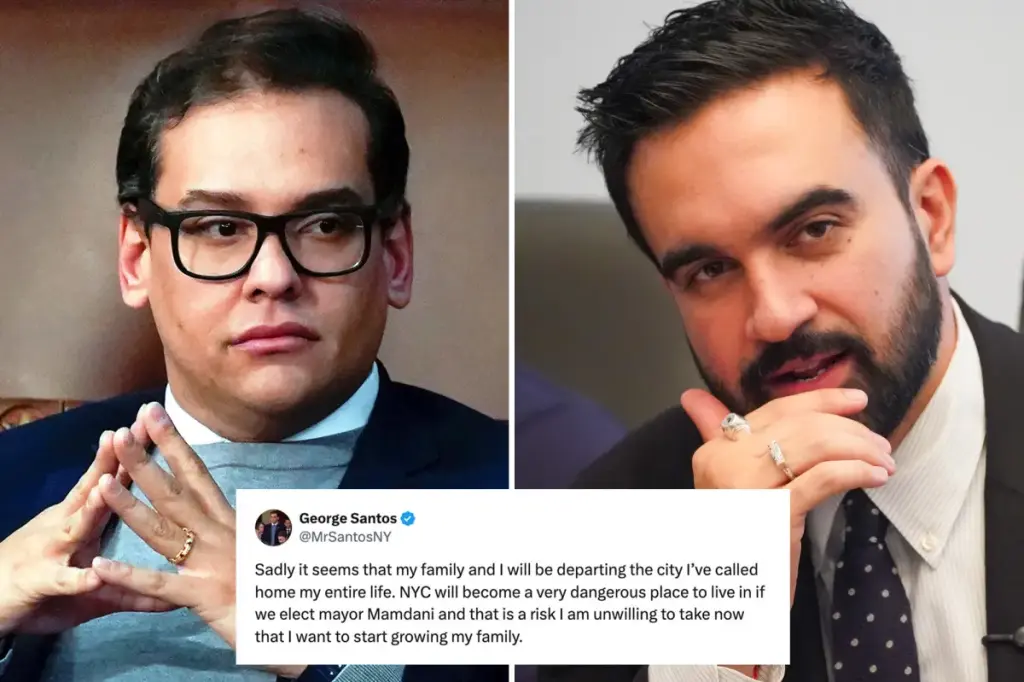 Former NY Rep. George Santos plans to leave NYC if Zohran Mamdani becomes mayor