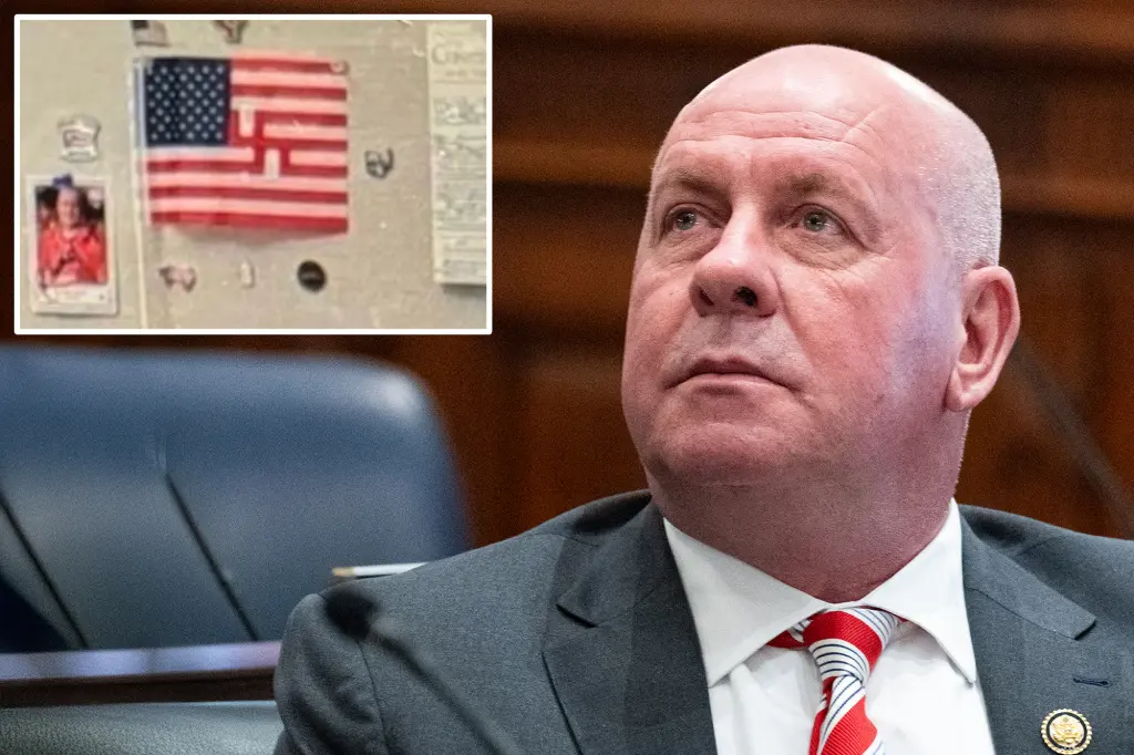 GOP Rep. Dave Taylor asserts that the swastika flag spotted in a DC office was a 'trick' after investigation