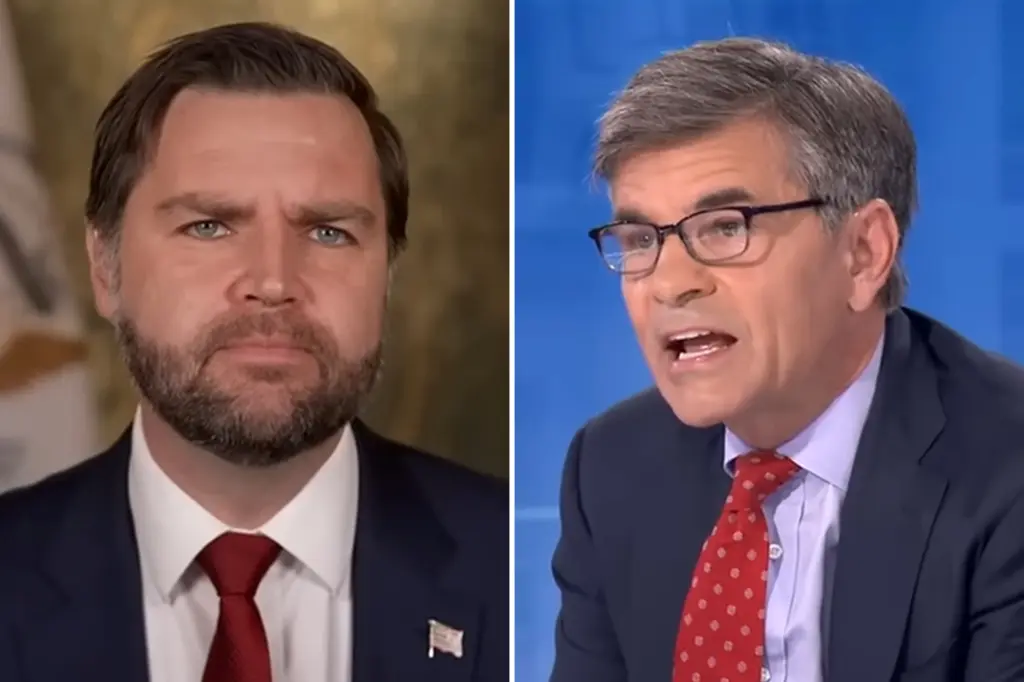 George Stephanopoulos interrupts JD Vance during a heated interview.