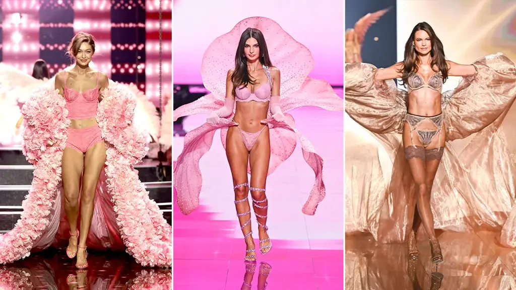 Gigi Hadid and Emily Ratajkowski stroll down the runway of the Victoria's Secret Fashion Show