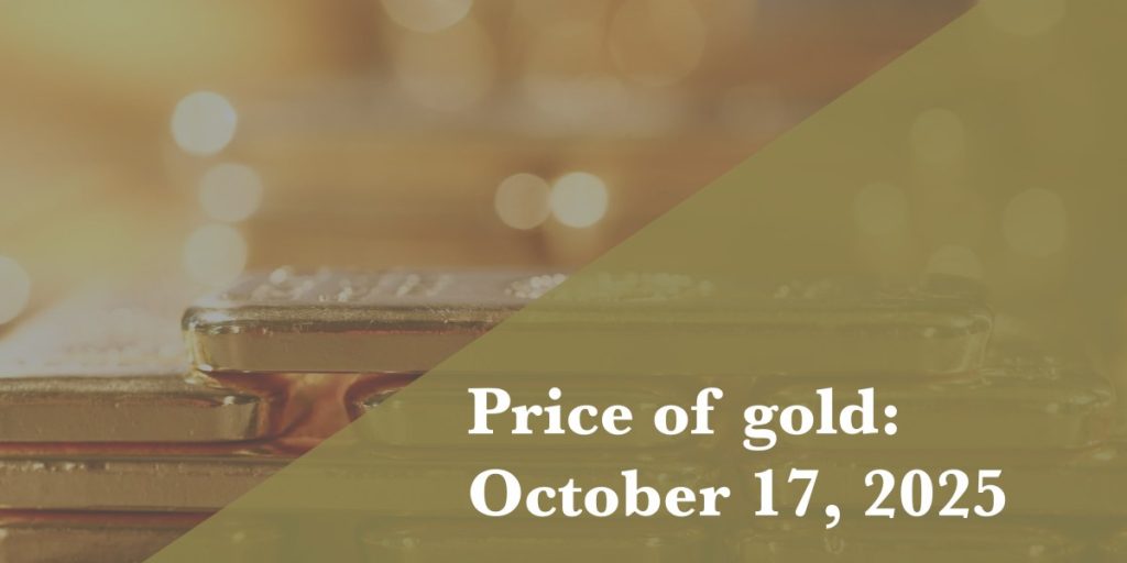 Gold price update as of October 17, 2025