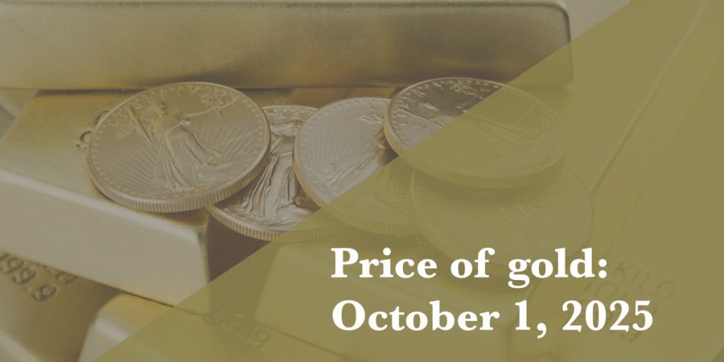 Gold price update for October 1, 2025