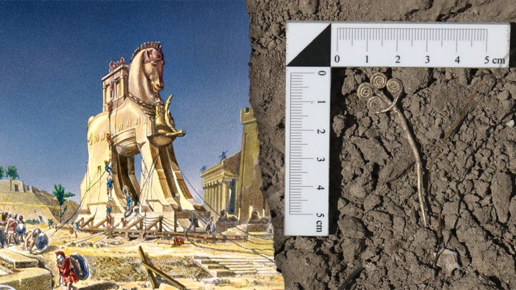 Golden brooch and jade stone from 2,500 B.C. discovered in Troy