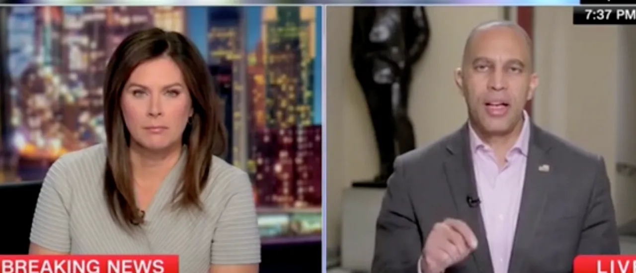 Hakeem Jeffries is Pressured to Discuss AI Video of Trump Defecating on Protesters for a Full Minute