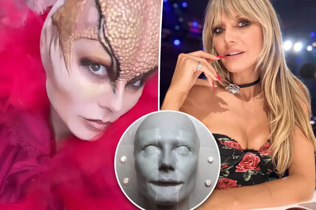 Heidi Klum gives a sneak peek of this year's extravagant Halloween costume.