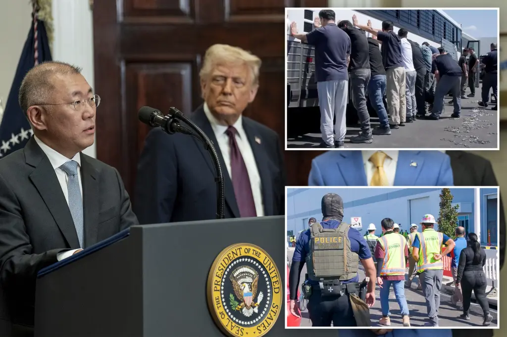 Hyundai provided Trump with money and promises prior to the federal raid on a Georgia factory.