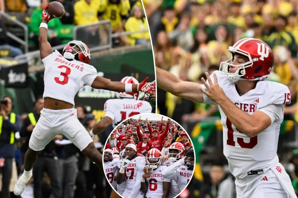 Indiana scores surprise victory against Oregon to stay undefeated