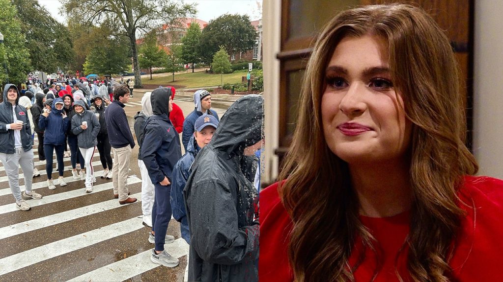 JD Vance attends a Turning Point USA event at Ole Miss with students