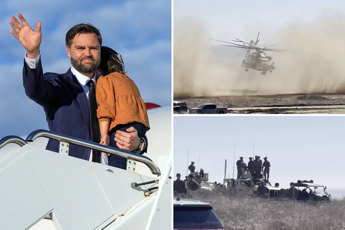 JD Vance observes a live-fire demonstration to celebrate the Marines’ 250th and debates Gavin Newsome over future plans.