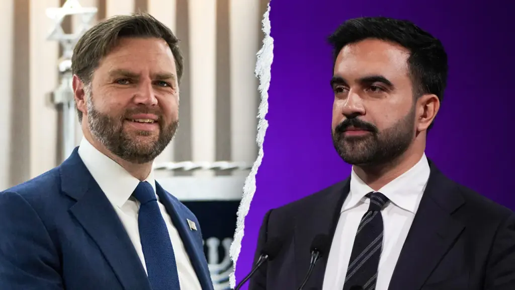 JD Vance takes issue with Mamdani's remark about 9/11 at a campaign event.