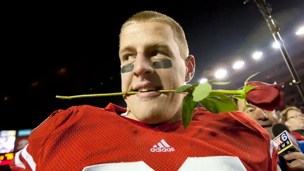 JJ Watt humorously poked fun at his looks during Wisconsin media day in 2008