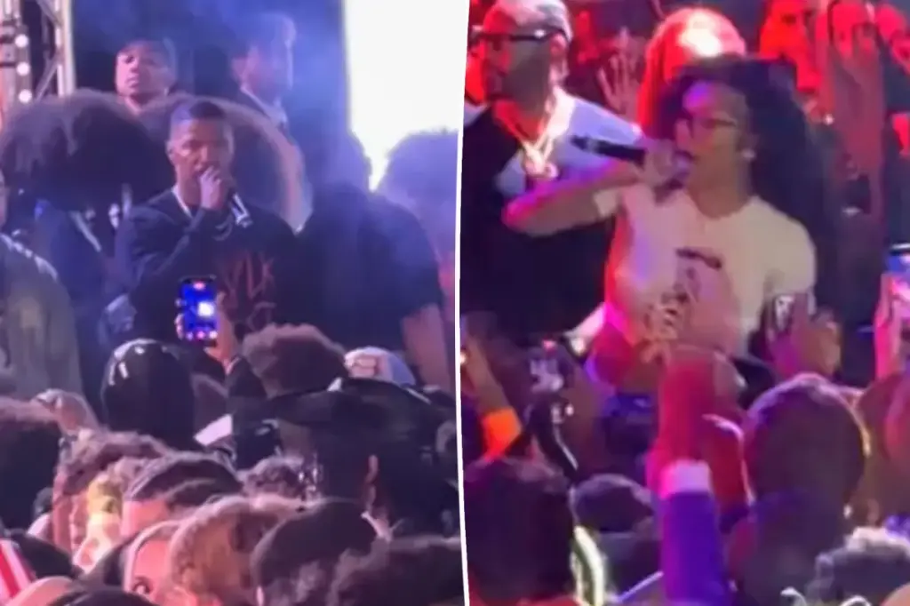 Jamie Foxx confronts audience for throwing something at GloRilla during concert
