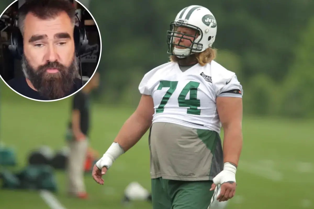 Jason Kelce offers a touching tribute to Nick Mangold following the Jets legend's passing.