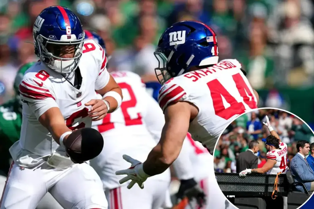 Jaxson Dart shares a touching message with Cam Skattebo following injury in Giants defeat