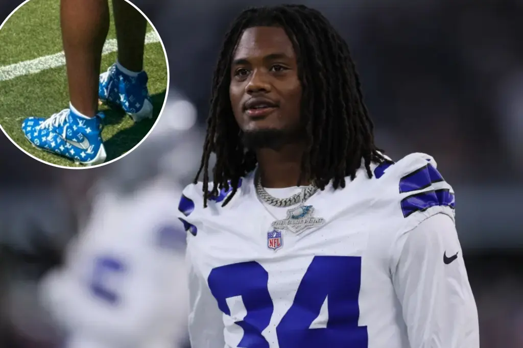 Jaydon Blue's choice to wear Louis Vuitton cleats resulted in him getting blisters.