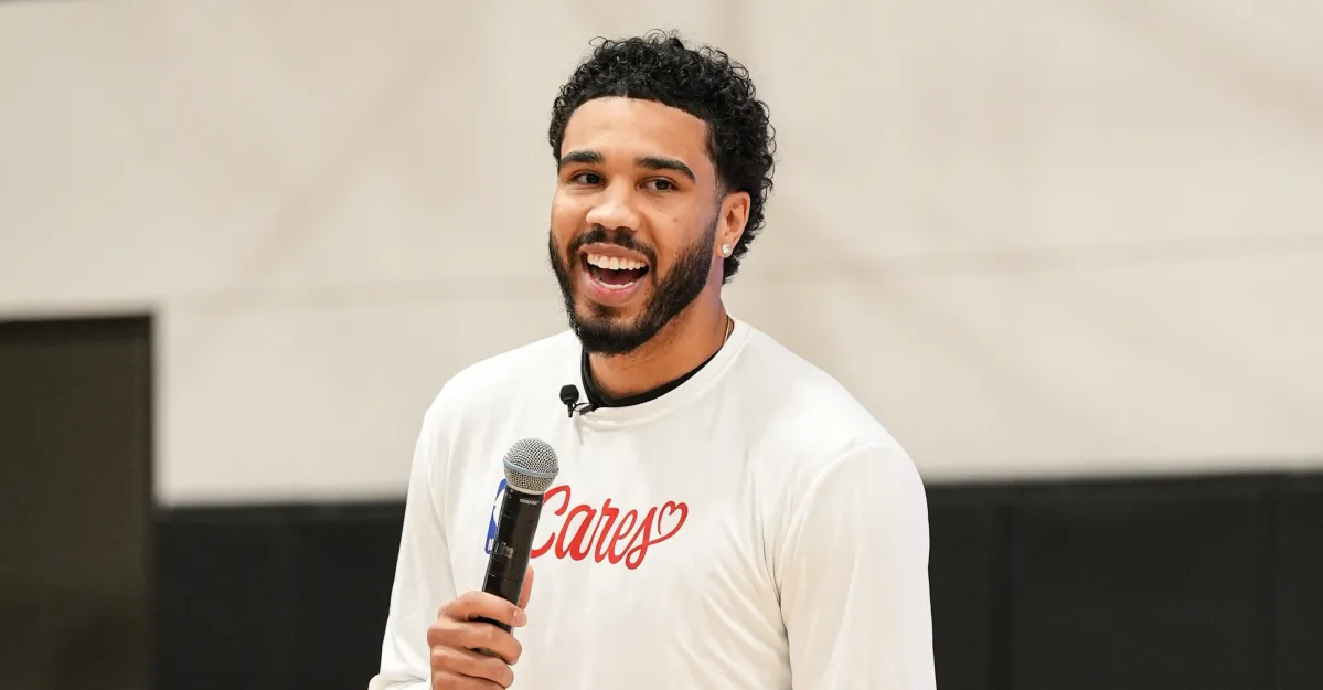 Jayson Tatum discusses his community efforts and rehabilitation experience in his first interview after the Celtics' season opener.