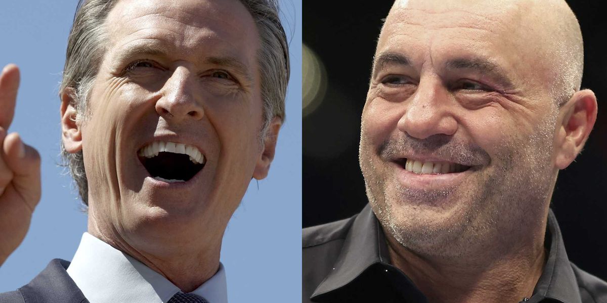 Joe Rogan criticizes Gavin Newsom's presidential ambitions, and Newsom responds.