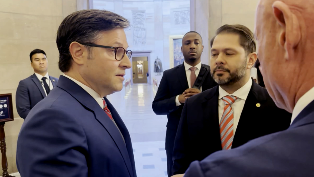 Johnson disputes with Democratic senators during government shutdown