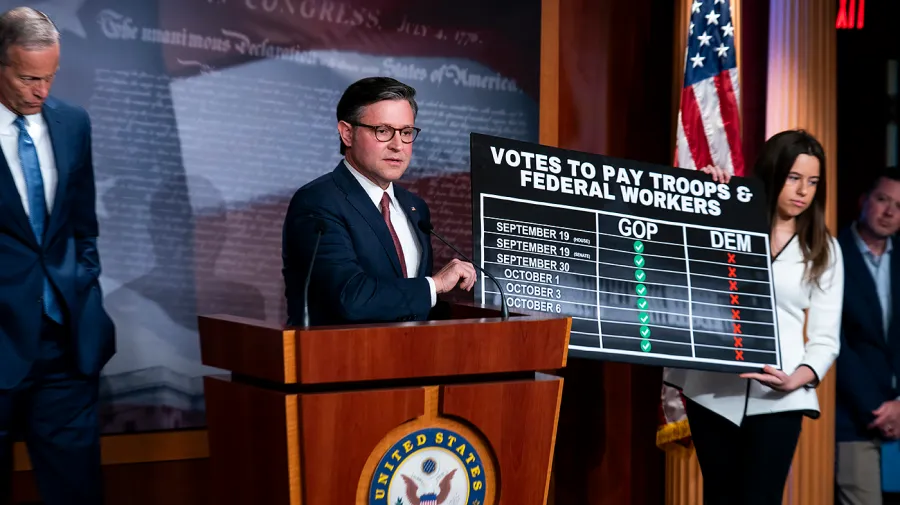 Johnson says Democrats are to blame for looming lapse in military pay