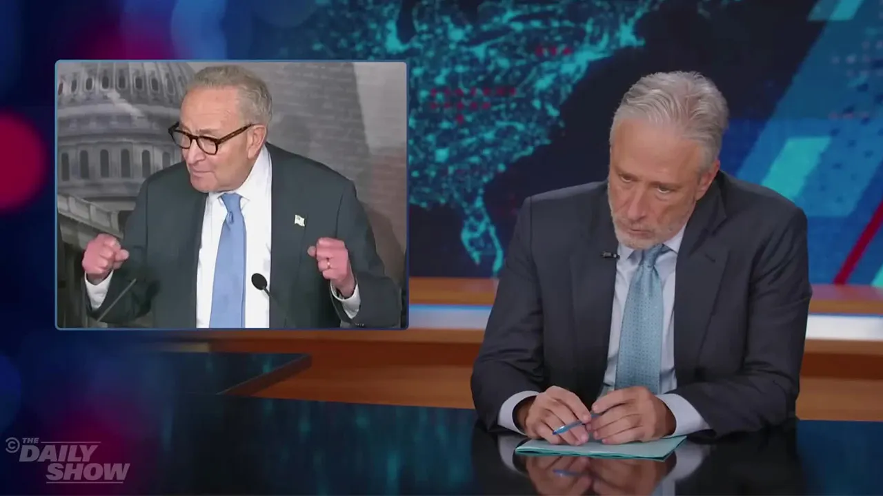 Jon Stewart refers to Chuck Schumer as a 'human flat tire' on 'The Daily Show'