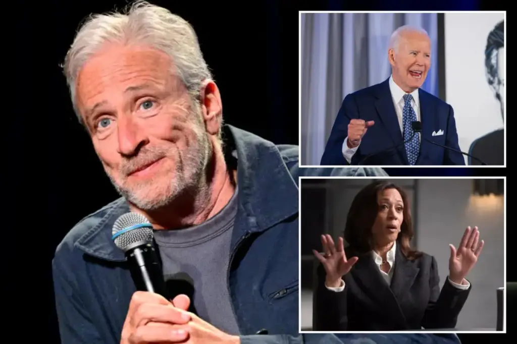 Kamala Harris surprises Jon Stewart by stating Biden was 'fully capable' of serving another term.