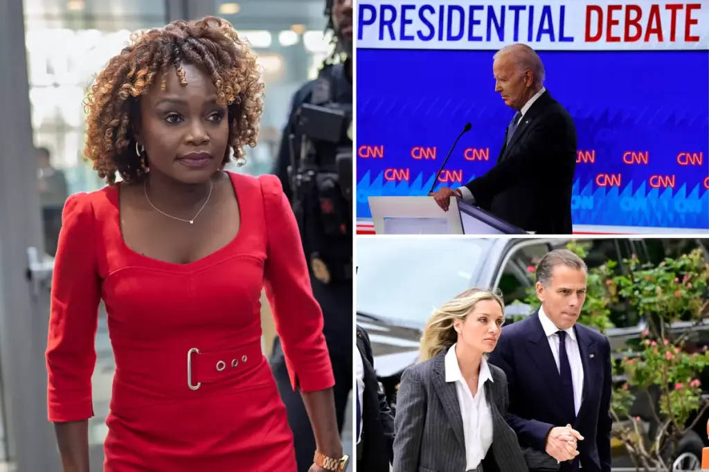Karine Jean-Pierre attributes Joe's debate troubles to Hunter Biden's gun trial.