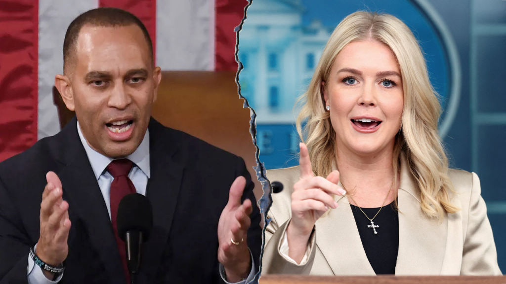 Karoline Leavitt responds to Hakeem Jeffries' personal remarks during the shutdown