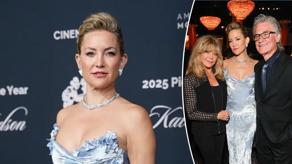 Kate Hudson connects with Goldie Hawn and Kurt Russell at Pioneer dinner