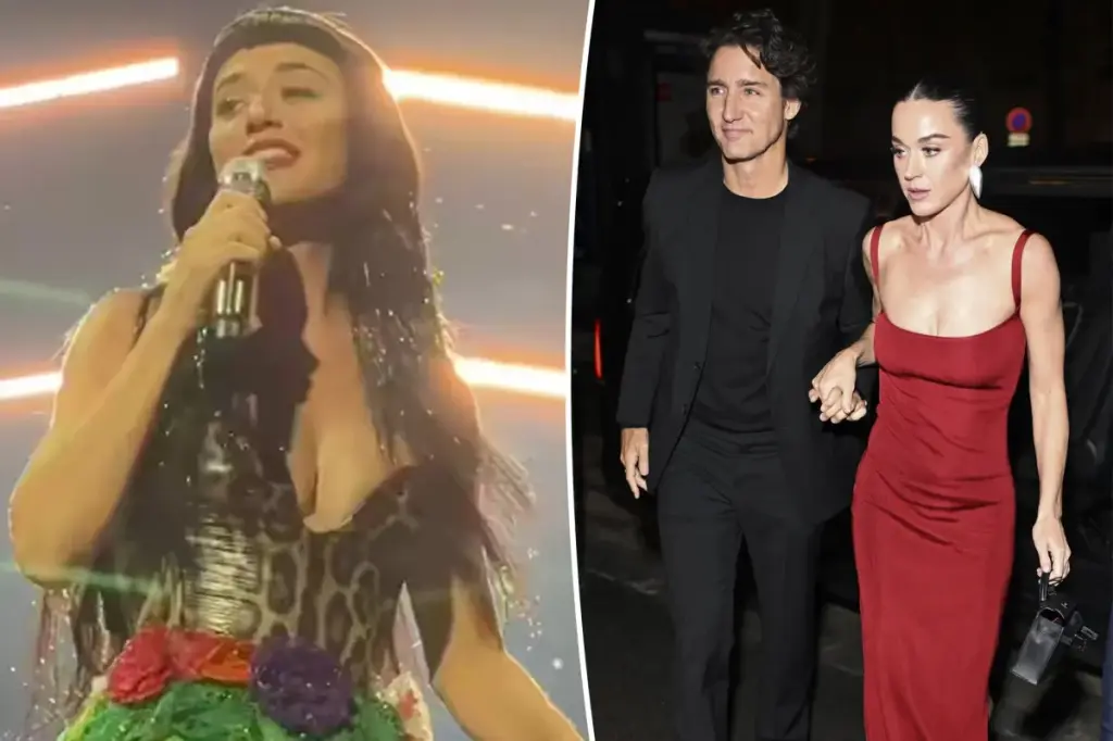 Katy Perry acknowledges her relationship with Justin Trudeau and turns down a fan's marriage proposal.