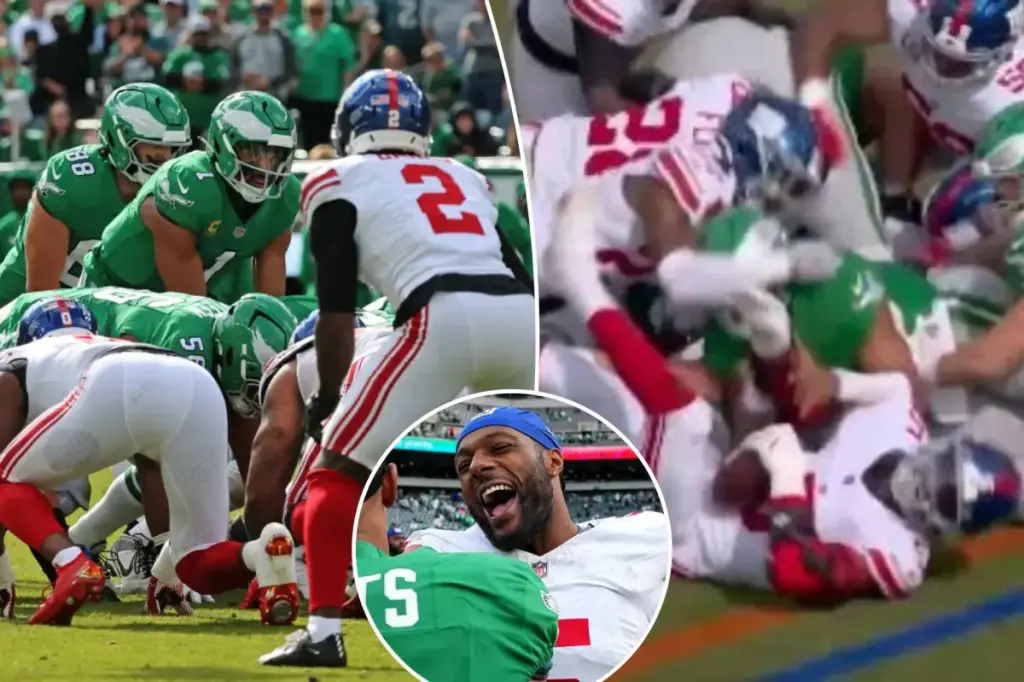 Kayvon Thibodeaux expresses strong disagreement with the referees' disputed Tush Push decision.