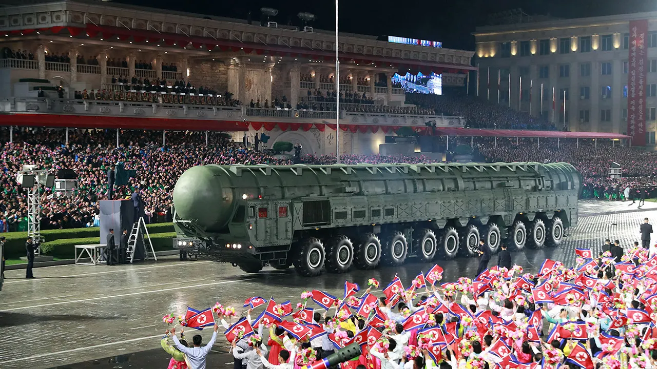 Kim Jong Un Displays New Ballistic Missile During Military Parade In