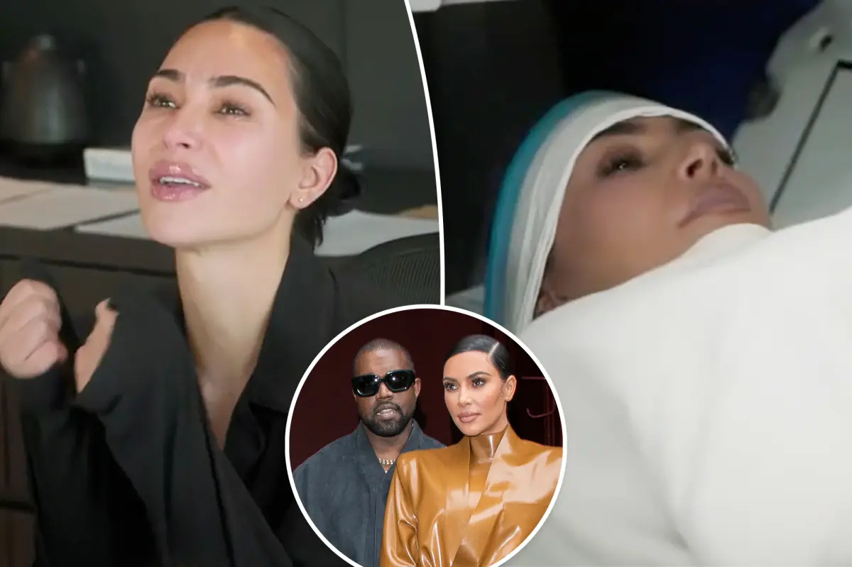 Kim Kardashian attributes her brain aneurysm diagnosis to Kanye West.