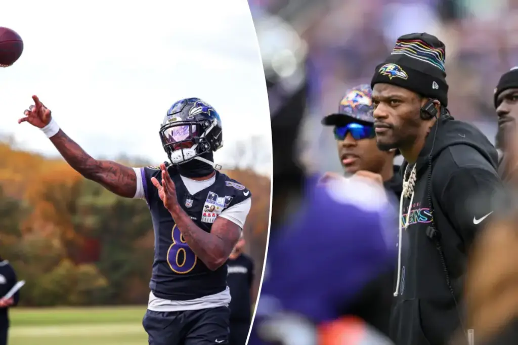 Lamar Jackson, the Ravens quarterback, is back in practice before the Week 8 match against the Bears.