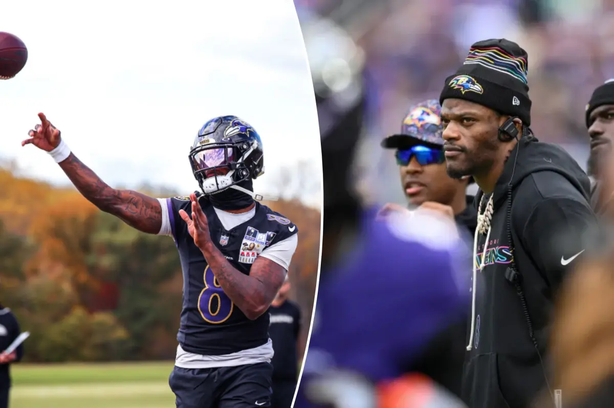 Lamar Jackson, the Ravens quarterback, is back in practice before the Week 8 match against the Bears.