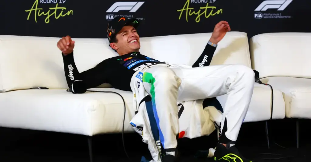 Lando Norris delivers his best performance, finishing in second place at the F1 U.S. Grand Prix.