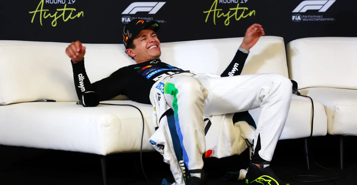 Lando Norris delivers his best performance, finishing in second place at the F1 U.S. Grand Prix.