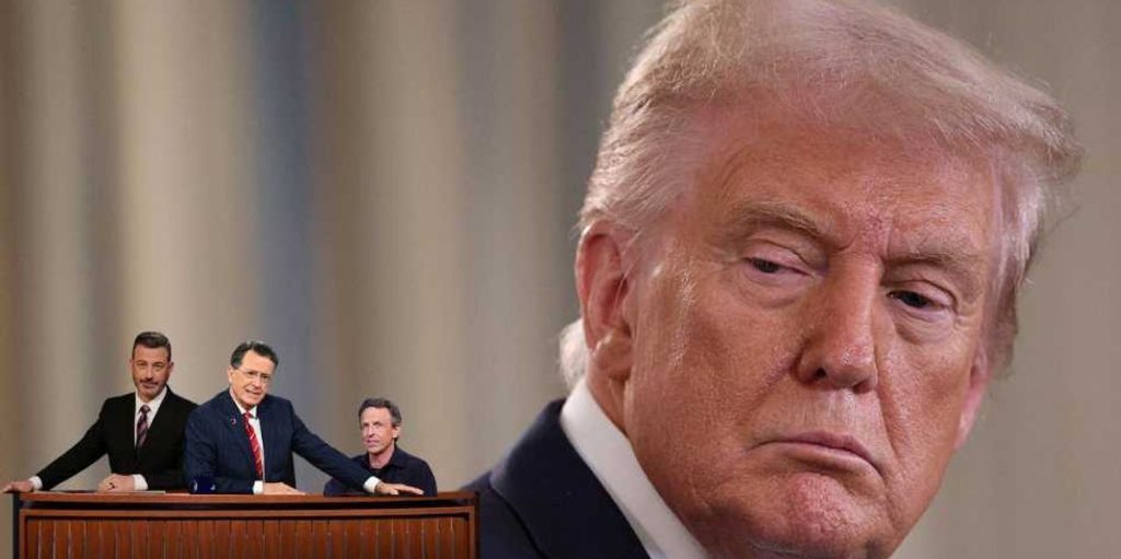 Late-night stars team up but still fail to take a jab at Trump