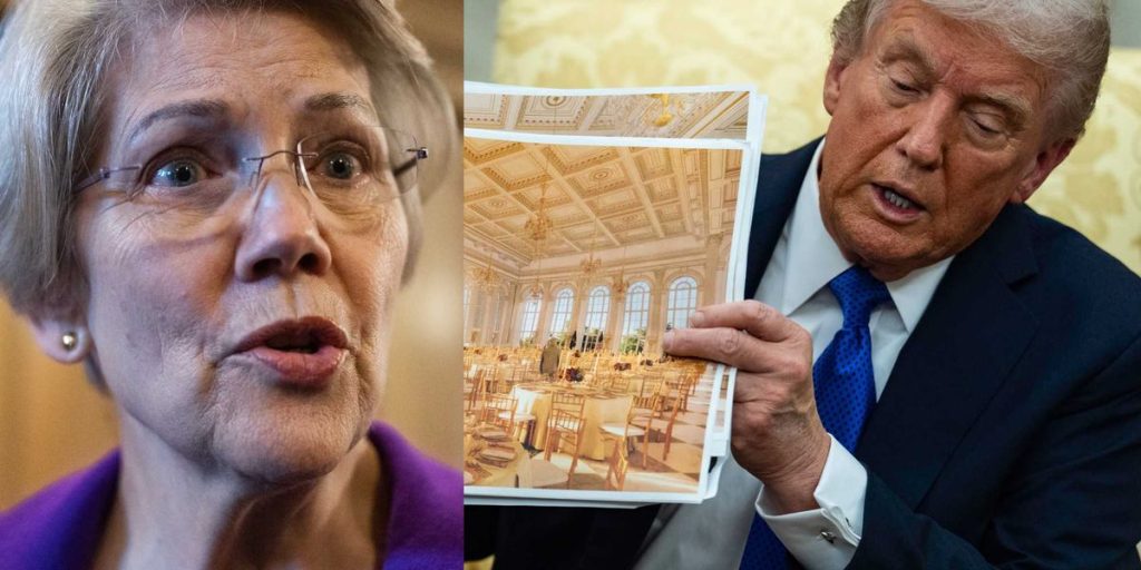 Liz Warren starts inquiry into Trump's White House ballroom — and the reactions are amusing